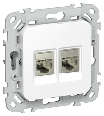 FLITE Розетка 2-м RJ45/RJ11 категория 5Е/3 STP РКТ5е/3-2-1-ФлБ белый