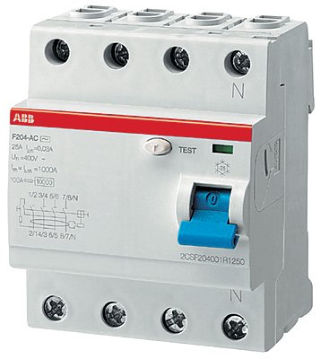 ABB F204AC УЗО 4Р 63А 30mA (AC)