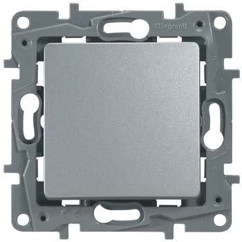 Legrand Etika Алюм Переключатель 1-клавишный, авт.клеммы, 10 AX, 250 В