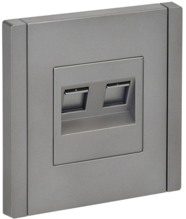 FORTE&PIANO Розетка компьютерная двойная RJ45 кат.5E FP533 сталь