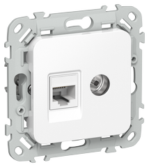 FLITE Розетка 2-м RJ45/TV категория 5Е UTP РКТВ5е-2-0-ФлБ белый