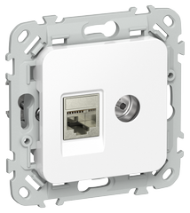 FLITE Розетка 2-м RJ45/TV категория 5Е STP РКТВ5е-2-1-ФлБ белый