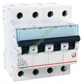 Legrand TX3 Автоматический выключатель 4P 63A (С) 6000