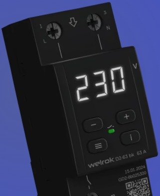 WELROK Реле напряжения D2-63 bk (чёрный)