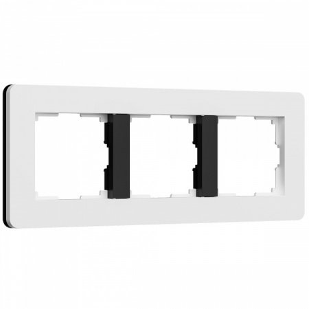 WERKEL Рамка из поликарбоната на 3 поста Split белый/черный, soft-touch W0033068