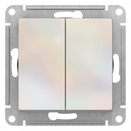 SE AtlasDesign Жемчуг Переключатель 2-клавишный перекрестный, 2 x сх. 7, 10АХ, механизм