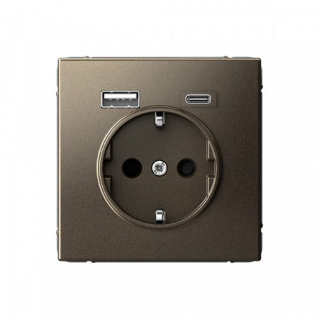 SE ArtGallery Мокко Розетка 16А с 2 USB A+C, 5В/2,4А/3,0А, 2х5В/1,5А, механизм