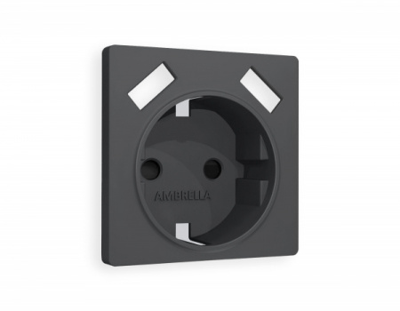 AMBRELLA Лицевая панель ALFA Графит Мягкое касание для электр. роз. с/з со шт. 2USB A+A QUANT
