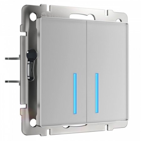 Werkel Smart Сенсорный выключатель двухклавишный Умный дом (серебряный) W4520606