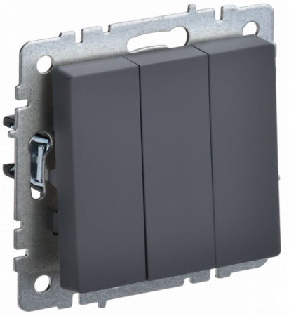 IEK BRITE BASE Графит Выключ. 3-кл 10А ВС10-3-0-БрГ