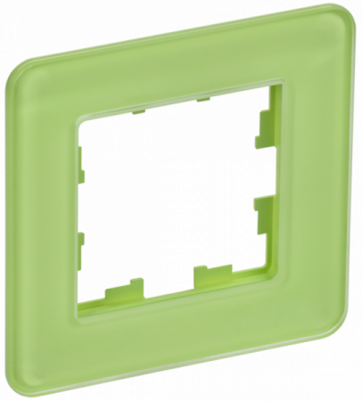 IEK BRITE DECOR Эко грин стекло скругл.угол Рамка 1-м РУ-1-2-Бр RE