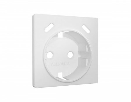 AMBRELLA Лицевая панель ALFA Белый мат. для роз. с/з со шторками 2USB C+C QUANT