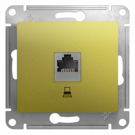 SE Glossa Фисташковая Розетка компьютерная RJ45 кат.5E