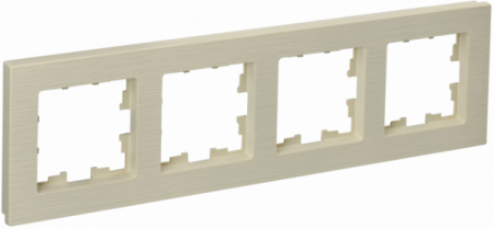 IEK BRITE DECOR Бежевый рифленый Рамка 4-м РУ-4-Бр