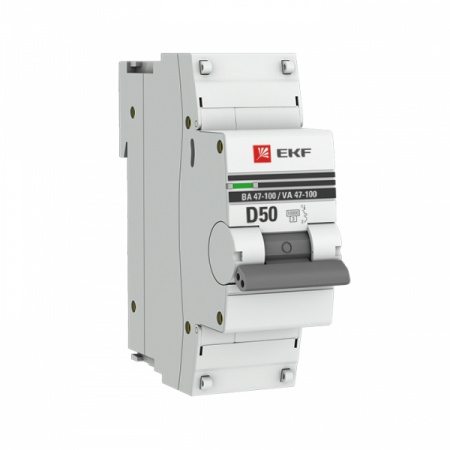 EKF PROxima ВА 47-100 Автоматический выключатель  (D) 1P 50А 10kA