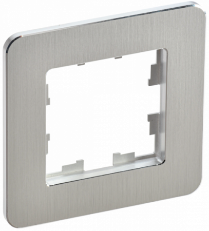 IEK BRITE DECOR Алюминий рифленый металл скругл.угол Рамка 1-м РУ-1-1-Бр RE AL