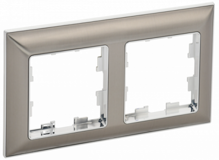 IEK BRITE DECOR Xром/никель Рамка 2-мест. РУ-2-Бр
