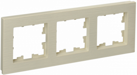 IEK BRITE DECOR Бежевый рифленый Рамка 3-м РУ-3-Бр