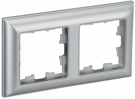IEK BRITE DECOR Алюминий 3D-форма Рамка 2-м РУ-2-Бр