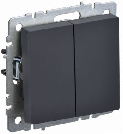 IEK BRITE BASE Графит Выключ. 2-кл 10А ВС10-2-0-БрГ