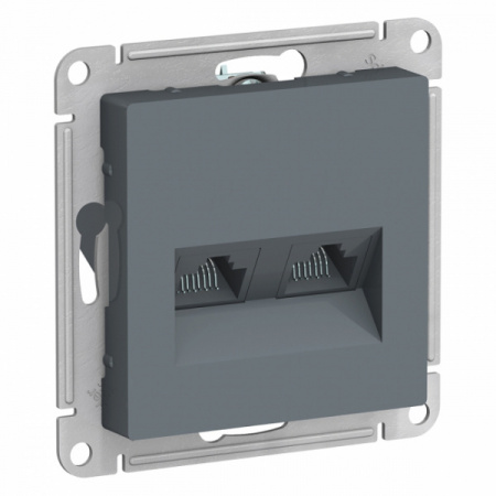 SE AtlasDesign Грифель Розетка двойная компьютерная RJ45+RJ45, кат.5E, механизм