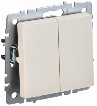 IEK BRITE BASE Бежевый Выключ. 2-к 10А ВС10-2-0-БрКр