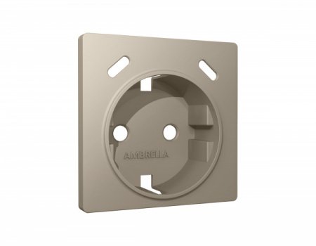 AMBRELLA Лицевая панель ALFA Серо-бежевый мат. для роз. с/з со шторками 2USB C+C QUANT
