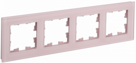 IEK BRITE DECOR Розовый матовый стекло Рамка 4-м РУ-4-2-Бр