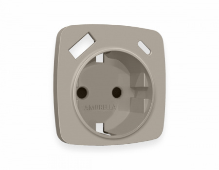AMBRELLA Лицевая панель OMEGA Серо-бежевый мат. для электр. роз. с/з со шт. 2USB тип A+C QUANT
