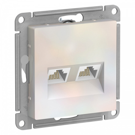 SE AtlasDesign Жемчуг Розетка двойная компьютерная RJ45+RJ45, кат.5E, механизм