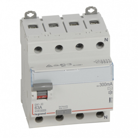Legrand DX3 УЗО 4P 63А AC 300мА N справа