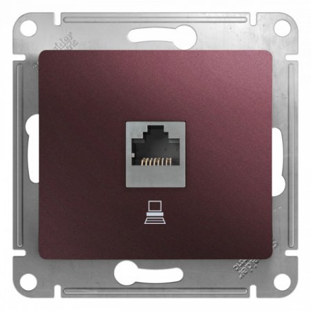 SE Glossa Баклажановая Розетка компьютерная RJ45 кат.5E