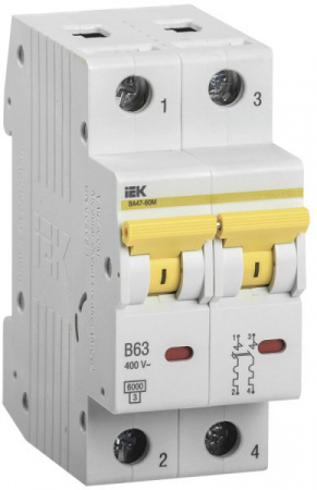 IEK Выключатель автоматический ВА47-60M 2Р 32А 6кА D