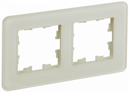IEK BRITE DECOR Песчаный стекло скругл.угол Рамка 2-м РУ-2-2-Бр RE