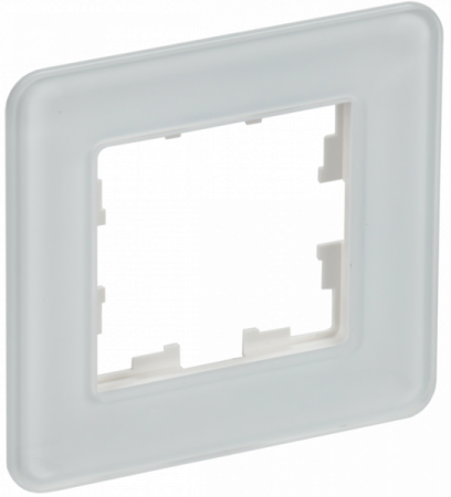 IEK BRITE DECOR Белый стекло скругл.угол Рамка 1-м РУ-1-2-Бр RE