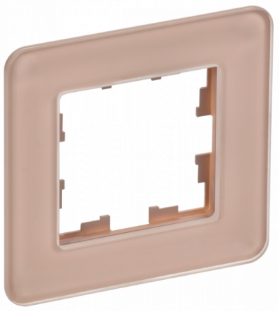 IEK BRITE DECOR Дымчатый стекло скругл.угол Рамка 1-м РУ-1-2-Бр RE