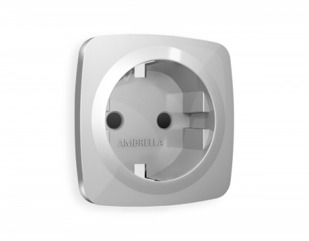 AMBRELLA Лицевая панель OMEGA Серебро глянец для электр. роз. с/з со шт. QUANT
