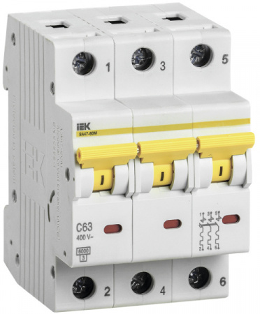 IEK Выключатель автоматический ВА47-60M 3Р 63А 6кА С