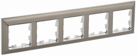 IEK BRITE DECOR Xром/никель Рамка 5-мест. РУ-5-Бр