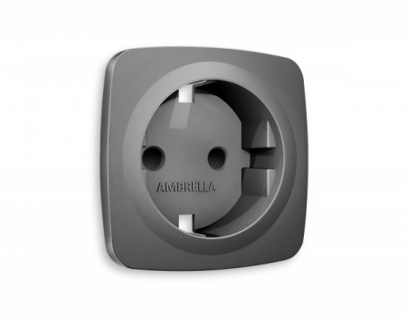 AMBRELLA Лицевая панель OMEGA Антрацит серый для электр. роз. с/з со шт. QUANT