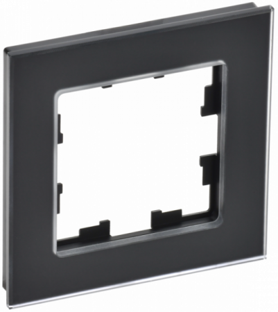 IEK BRITE DECOR Черный матовый стекло Рамка 1-м РУ-1-2-Бр