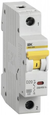 IEK Выключатель автоматический ВА47-60M 1Р 20А 6кА D