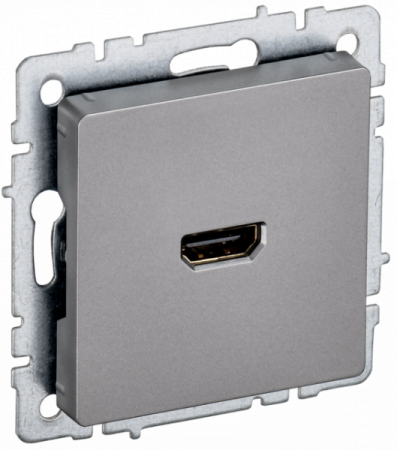 IEK BRITE BASE Сталь Розетка HDMI РHDMI-0-БрС
