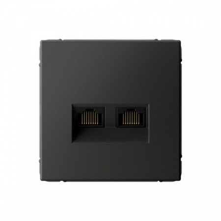 SE ArtGallery Базальт Розетка двойная компьютерная RJ45+RJ45, кат.6А, механизм