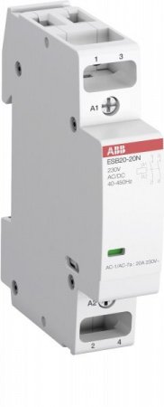 ABB Контактор ESB20-11N-06 модульный (20А АС-1, 1НО+1НЗ), катушка 230В AC/DC