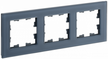 IEK BRITE DECOR Маренго матовый стекло Рамка 3-м РУ-3-2-Бр