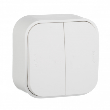 Legrand Quteo Белый Переключатель 2-клавишный 10А