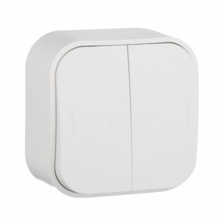 Legrand Quteo Белый Выключатель 2-клавишный 10А