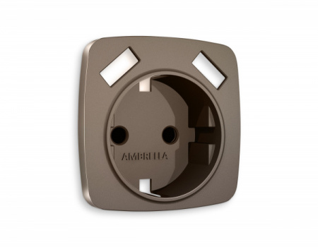 AMBRELLA Лицевая панель OMEGA Темная бронза мат. для электр. роз. с/з со шт. 2USB A+A QUANT