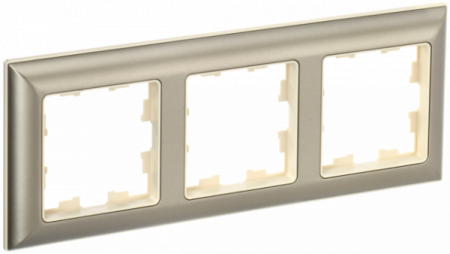 IEK BRITE DECOR Шампань/беж 3D-форма Рамка 3-м РУ-3-Бр